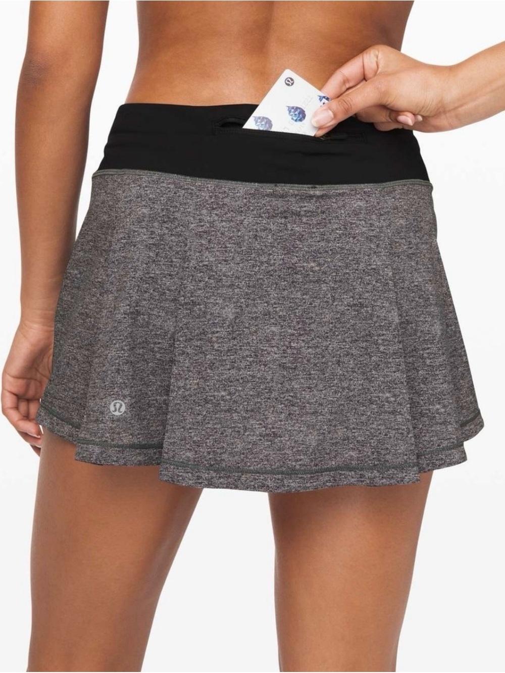 LULULEMON Pace Rival Mid-Rise Skirt In Charcoal Size 12   🔥NWT🔥